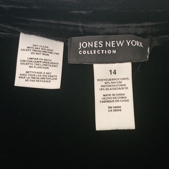 Jones NY Skirt Velvet Burnout Whimsigoth Fairy Silk Sheer Dark Romantic Sz 14 - Picture 3 of 6